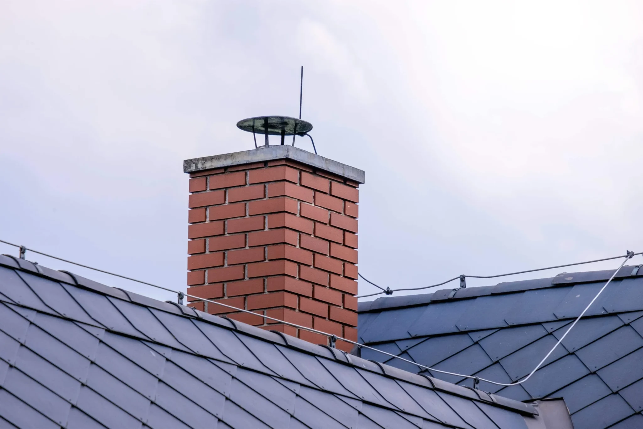Close-up of chimney flashing or water staining in Brentwood